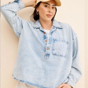 NWT Pilcro Denim Popover Shirt